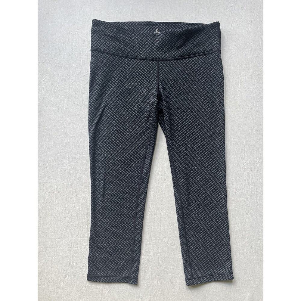 Prana Size Small Women Leggings Black & Gray Cropped Capri Outdoor Hike‎ Camp